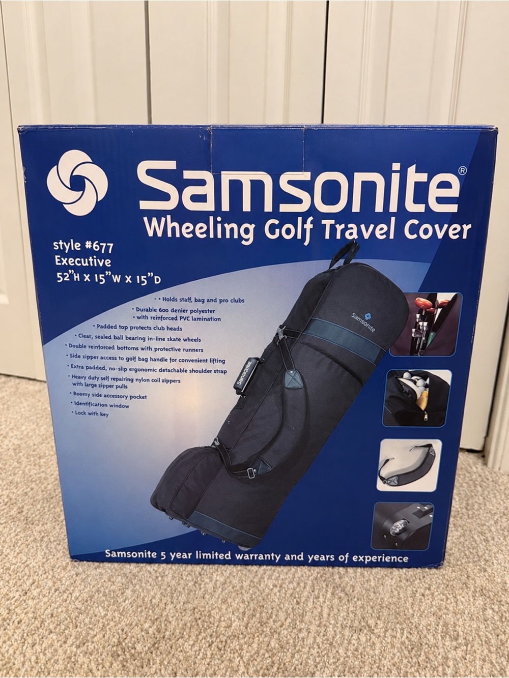 NEW IN BOX Samsonite Wheeling Golf Travel Cover